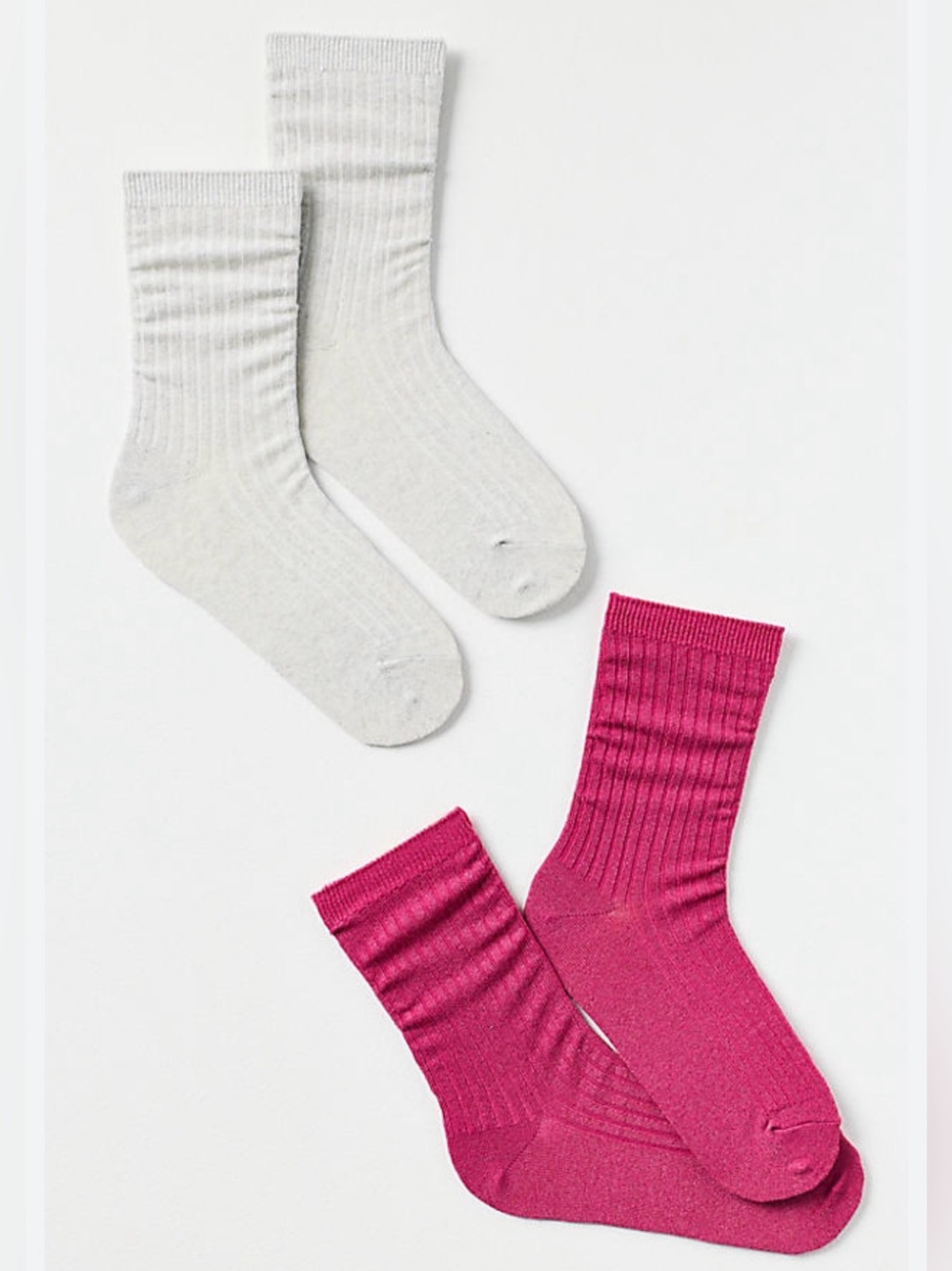 NEW! ANTHROPOLOGIE Ribbed Lurex Trouser Socks, Set Of 2